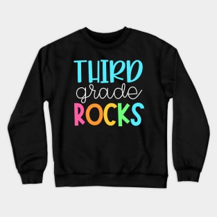 Third Grade Teacher Team Shirts - 3rd Grade Rocks Crewneck Sweatshirt